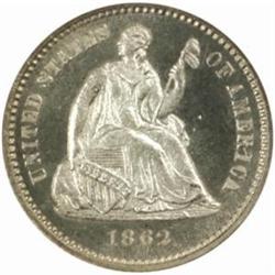 1862 Seated Liberty Half Dime. Proof-67 Cameo (NGC).