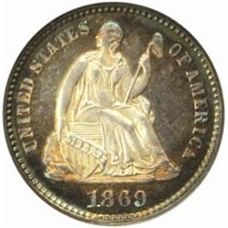 1869 Seated Liberty Half Dime. Proof-67 (NGC).