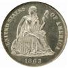 Image 1 : 1863 Seated Liberty Dime. MS-65 (NGC).