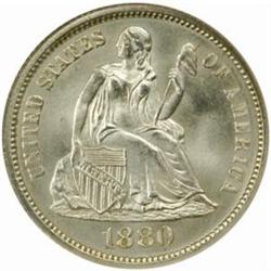 1880 Seated Liberty Dime. MS-67 (NGC).