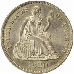 1880 Seated Liberty Dime. MS-64 (PCGS).