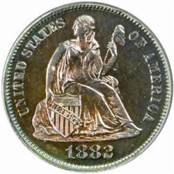 1882 Seated Liberty Dime. Proof-64 (PCGS).
