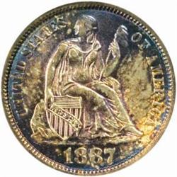 1887 Seated Liberty Dime. MS-64 (NGC).