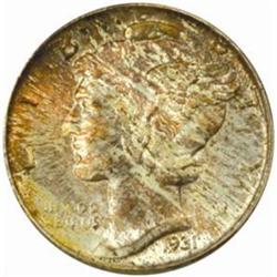 1931 Mercury Dime. MS-65 FB (PCGS).