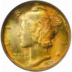 1937 Mercury Dime. MS-68 FB (NGC).