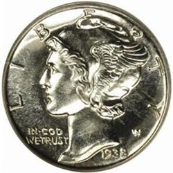 1938 Mercury Dime. Proof-66 (NGC).