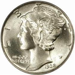 1938 Mercury Dime. MS-67 FB (PCGS).