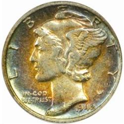 1942/1-D Mercury Dime. FS-010.8. EF Details--Damaged, Improperly Cleaned (NCS).