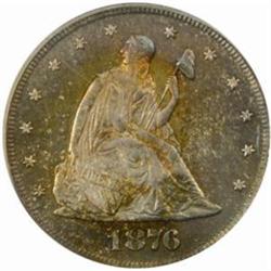 1876 Twenty-Cent Piece. Proof-65 (PCGS).