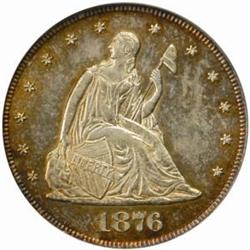 1876 Twenty-Cent Piece. MS-62 (PCGS).