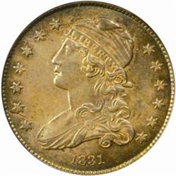 1831 Capped Bust Quarter. B-4. Rarity-1. Small Letters. MS-64 (PCGS).