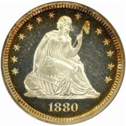 1880 Seated Liberty Quarter. Proof-66 * Cameo (NGC).