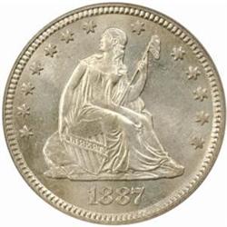 1887 Seated Liberty Quarter. MS-66 (PCGS).
