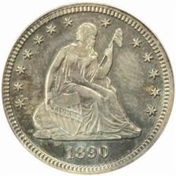1890 Seated Liberty Quarter. Proof-63 (PCGS).