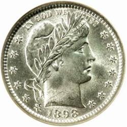 1898 Barber Quarter. MS-64 (NGC).