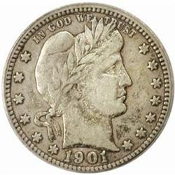 1901-S Barber Quarter. VF-25 (PCGS).