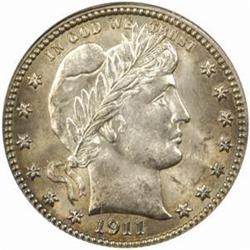 1911 Barber Quarter. MS-64 (PCGS).