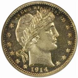1914 Barber Quarter. Proof-66 (ANACS).