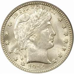 1914-D Barber Quarter. MS-65 (PCGS).