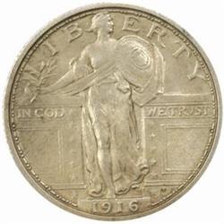 1916 Standing Liberty Quarter. MS-60 (Uncertified).