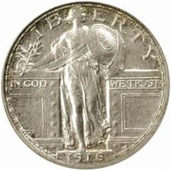 1916 Standing Liberty Quarter. AU-58 (PCGS).