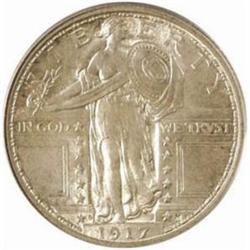 1917-D Standing Liberty Quarter. Type I. MS-66 (PCGS).