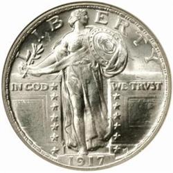 1917 Standing Liberty Quarter. Type II. MS-67 (NGC).