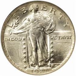 1921 Standing Liberty Quarter. MS-66 (NGC).