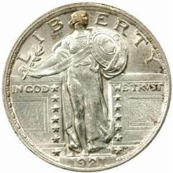 1921 Standing Liberty Quarter. MS-60 Lightly Cleaned (Uncertified).