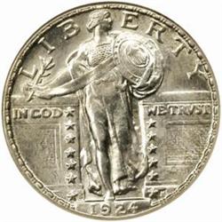 1924-S Standing Liberty Quarter. MS-64 FH (NGC).
