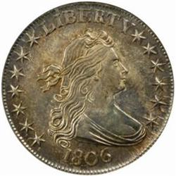 1806 Draped Bust Half Dollar. O-109. Rarity-1. Pointed 6, No Stem. MS-64 (NGC).