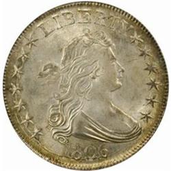 1806 Draped Bust Half Dollar. O-116. Rarity-3. Pointed 6, Stem. MS-65 * (NGC).