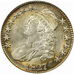1827/6 Capped Bust Half Dollar. O-101. Rarity-2. AU-58 (ANACS).