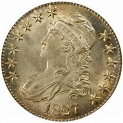 1827 Capped Bust Half Dollar. O-132. Rarity-3. Square Base 2. MS-65 (NGC).