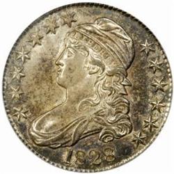 1828 Capped Bust Half Dollar. O-103. Rarity-2. Curl Base, No Knob 2. MS-63 (PCGS).