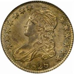 1828 Capped Bust Half Dollar. O-103. Rarity-2. Curl Base, No Knob 2. MS-61 (NGC).