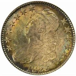 1828 Capped Bust Half Dollar. O-115. Rarity-2. Square Base 2, Small 8s, Large Letters. MS-65 (NGC).