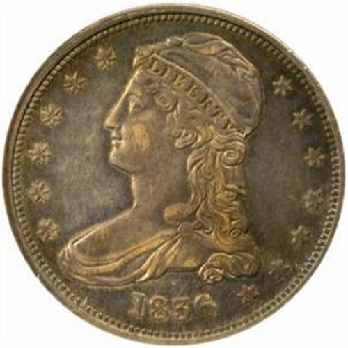 1836 Capped Bust Half Dollar. Reeded Edge. AU55 (NGC).