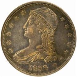 1836 Capped Bust Half Dollar. Reeded Edge. AU-55 (NGC).