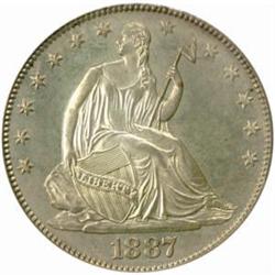 1887 Seated Liberty Half Dollar. Proof-63 (PCGS).