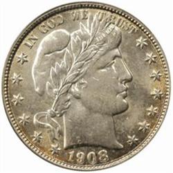 1908-S Barber Half Dollar. MS-64 (PCGS).