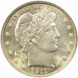 1911-S Barber Half Dollar. MS-65 (PCGS).