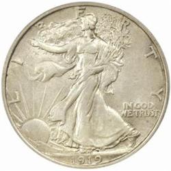 1919 Walking Liberty Half Dollar. AU-55 (PCGS).