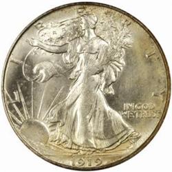 1919-S Walking Liberty Half Dollar. MS-64 (PCGS).