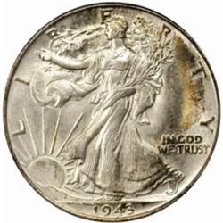 1943 Walking Liberty Half Dollar. MS-67 (PCGS).