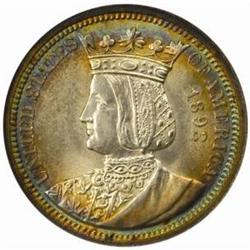 1893 Isabella Quarter. MS-64 * (NGC).