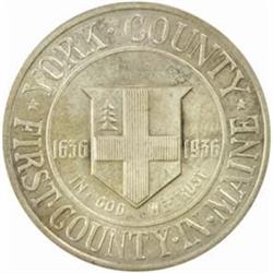 1936 York County, Maine Tercentenary. MS-63 Reverse Cleaned (Uncertified).
