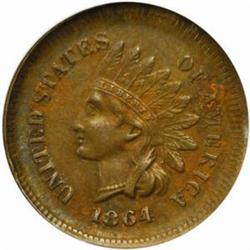 1864 Indian Head Cent. L on Ribbon--Broadstruck--AU-55 BN (NGC).