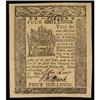 DE-88. Delaware. May 1, 1777. 4 Shillings. PCGS Gem New 66.