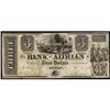Image 1 : Adrian, MI. The Bank of Adrian. September 10, 1838. $3. Very Fine.